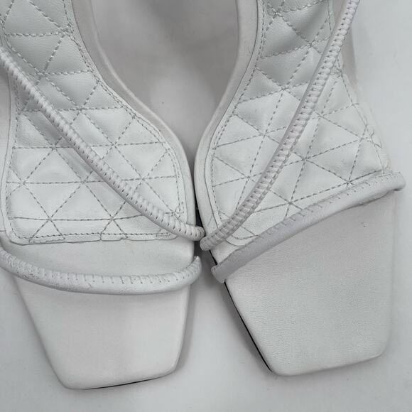 SCHUTZ Gaiah Heels Size 11 White Strappy High Heel Bungee Cord Stretch Stiletto - Picture 3 of 12